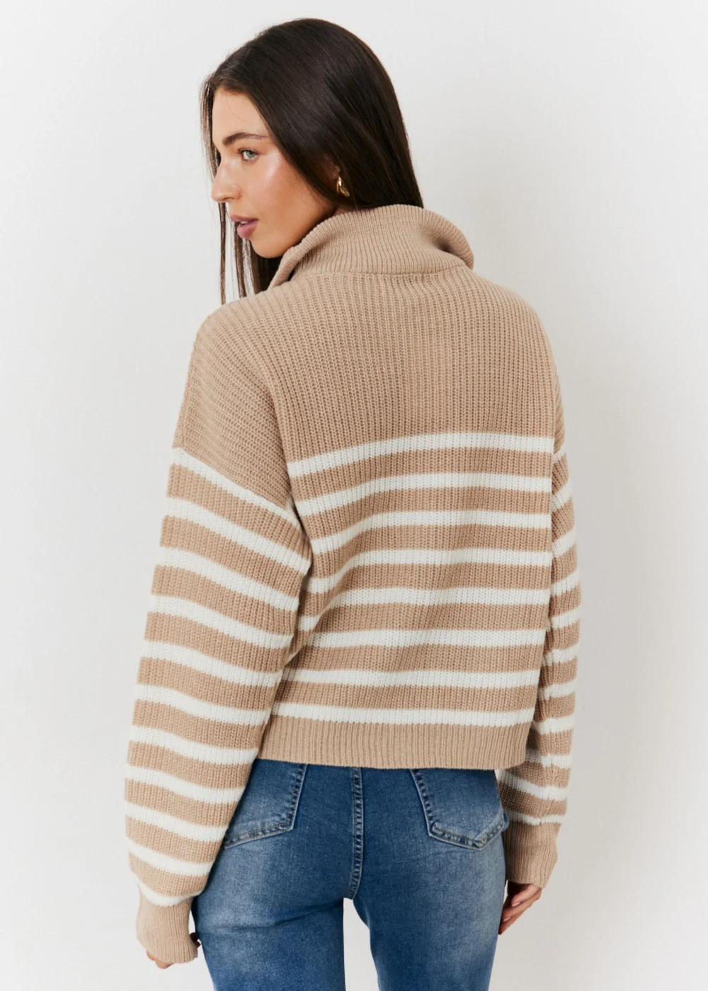 In The Style Oatmeal Quarter Zip Jumper - 06-08 Image 3