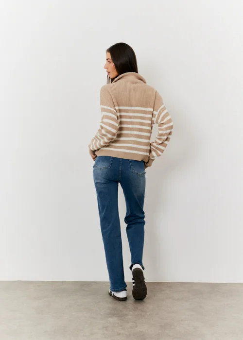 In The Style Oatmeal Quarter Zip Jumper - 06-08 Image 4