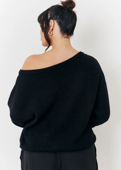 In The Style Black Off Shoulder Knit Jumper - 06-08 Image 7