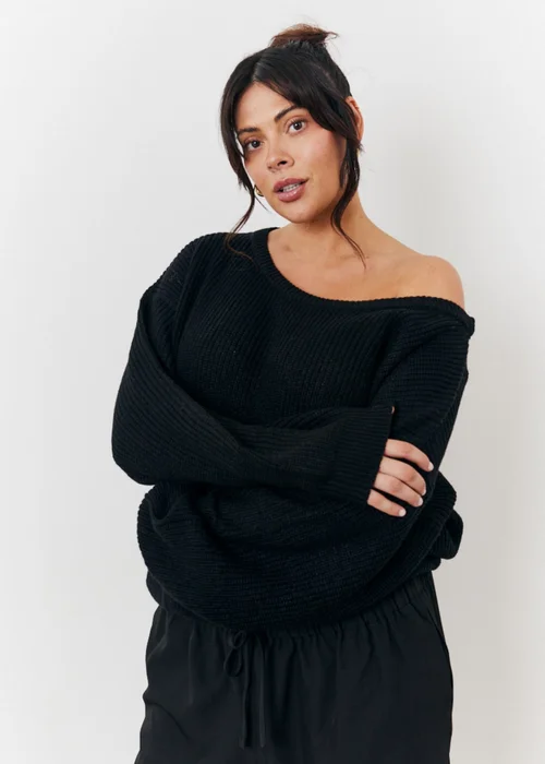 In The Style Black Off Shoulder Knit Jumper - 06-08 Image 5
