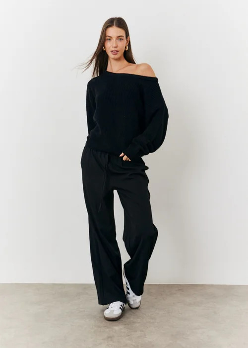 In The Style Black Off Shoulder Knit Jumper - 06-08 Image 2