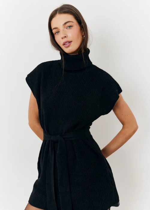 In The Style Black Belted Knit Jumper - 06-08 Image 1