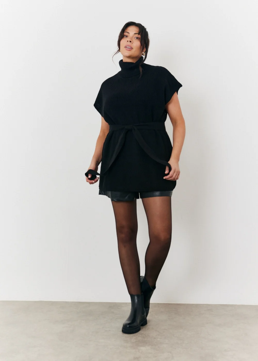 In The Style Black Belted Knit Jumper - 06-08 Image 6