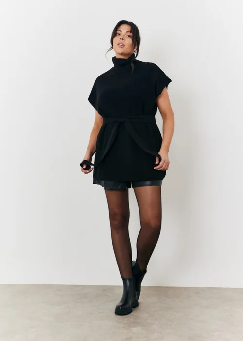 In The Style Black Belted Knit Jumper - 06-08 Image 6