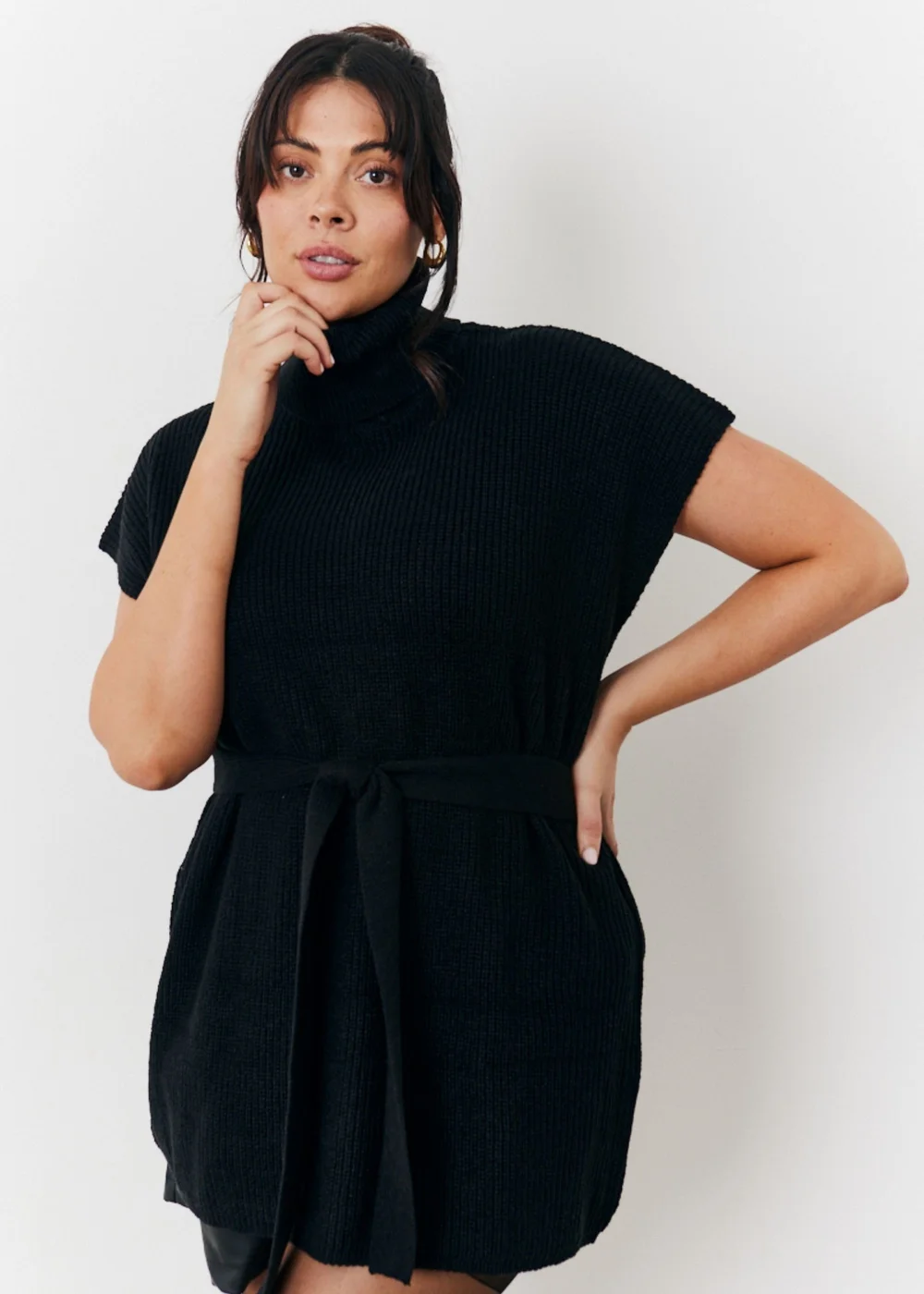 In The Style Black Belted Knit Jumper - 06-08 Image 5