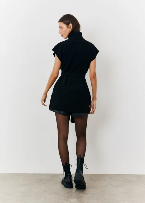 In The Style Black Belted Knit Jumper - 06-08 Image 4