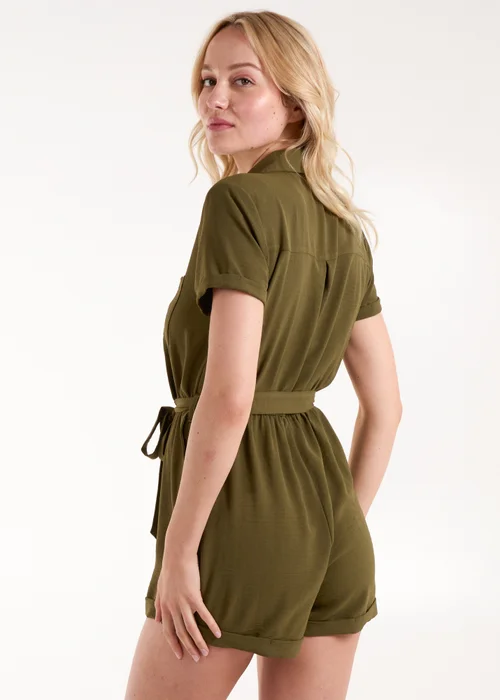 Blue Vanilla Khaki Utility Playsuit - Small Image 2