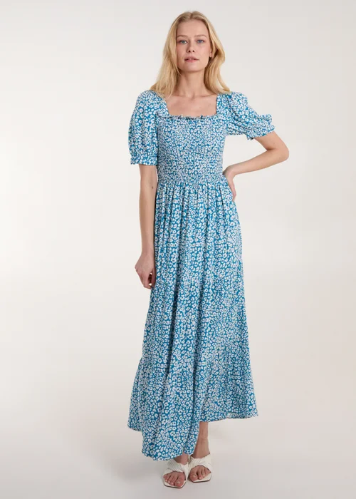 Blue Vanilla Blue Milkmaid Square Neck Short Puff Sleeve Maxi Dress - 12 Image 1