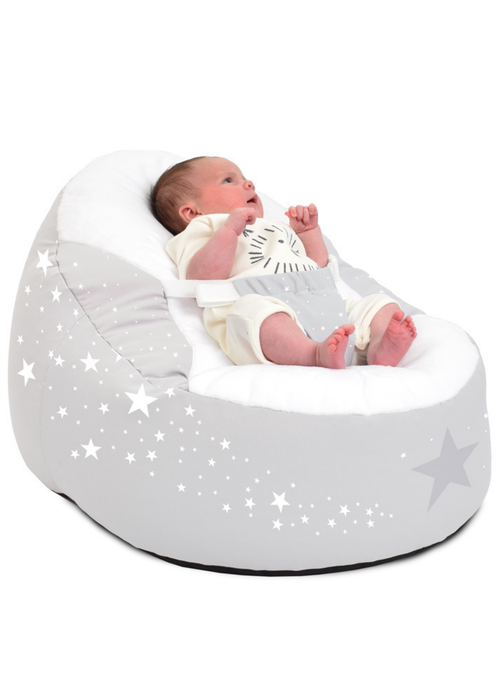 rucomfy Printed Wish Upon A Star Grey Baby Beanbag - One Size Image 2