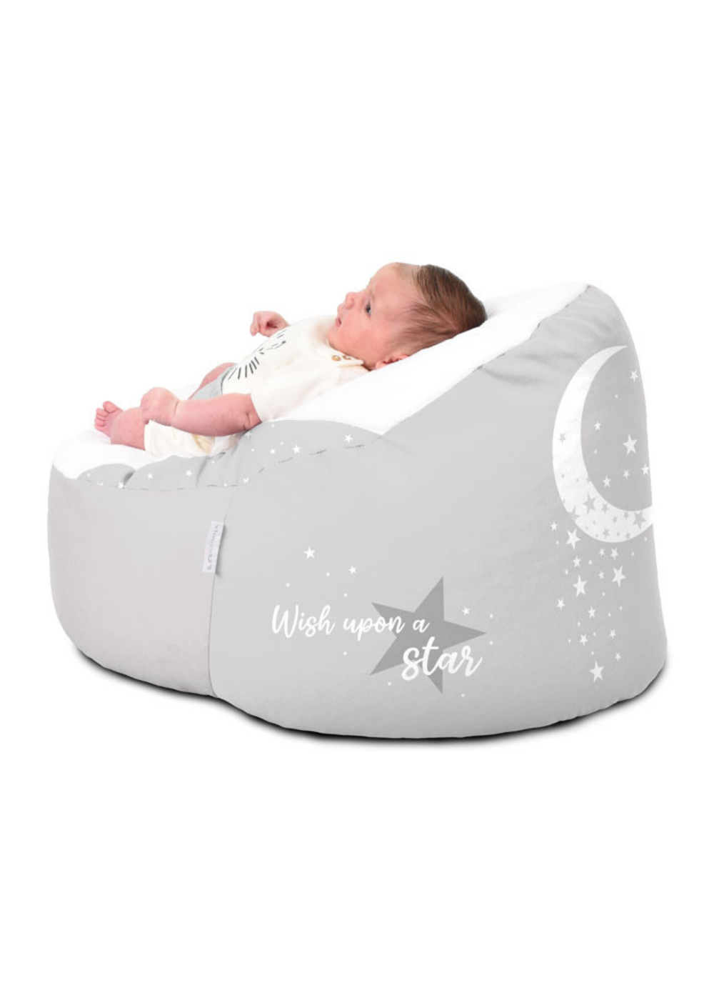 rucomfy Printed Wish Upon A Star Grey Baby Beanbag - One Size Image 3