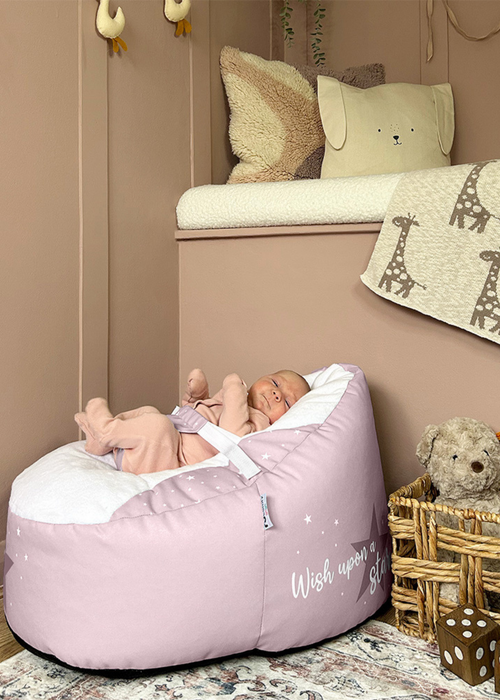 rucomfy Printed Wish Upon A Star Pink Baby Beanbag - One Size Image 3