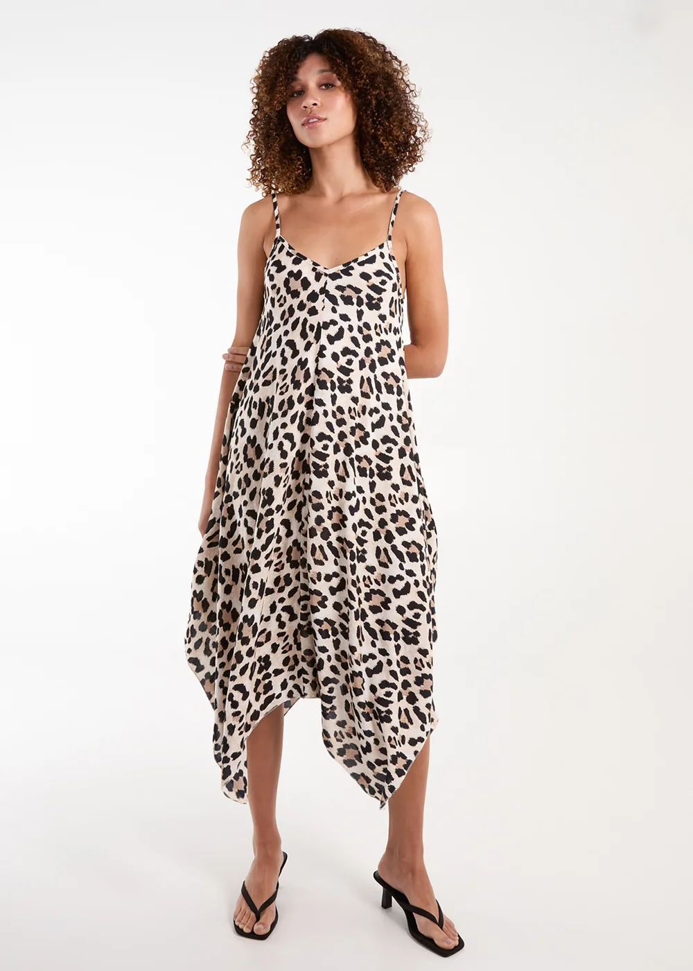 Blue Vanilla Brown Animal Print Hanky Hem Dress - One Size Image 4