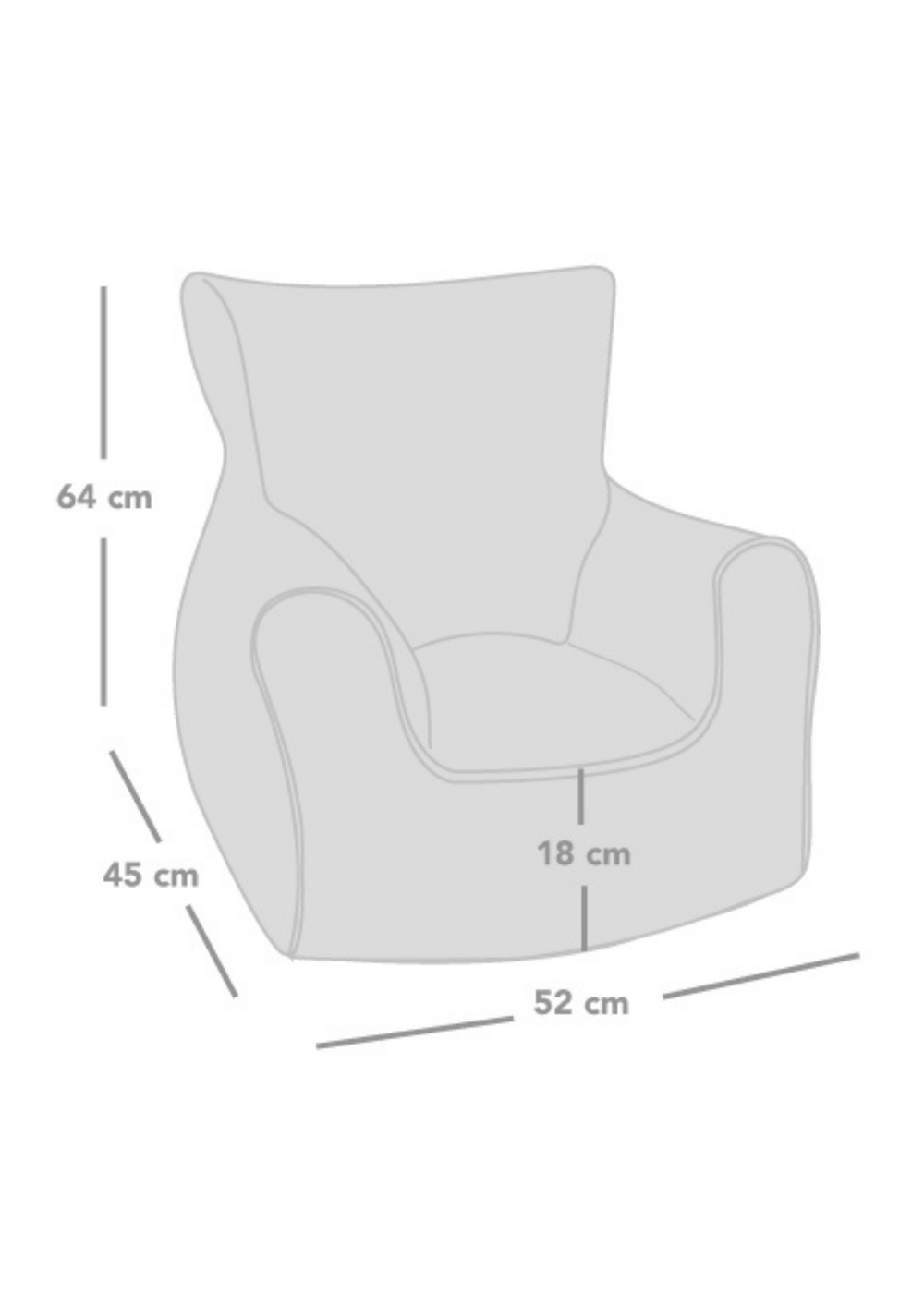 rucomfy Printed Children's Chair Rainbow Sky Beanbag - One Size Image 3