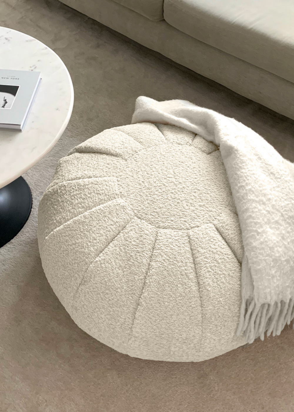 rucomfy Snug Pouffe Natural Beanbag - One Size Image 1