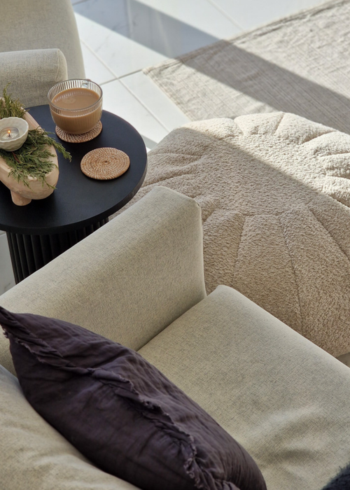 rucomfy Snug Pouffe Natural Beanbag - One Size Image 3