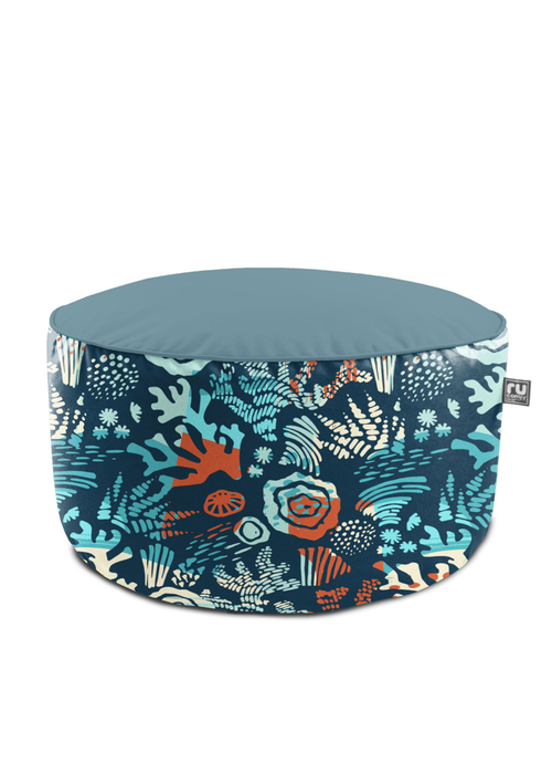 rucomfy Indoor/Outdoor Drum Pouffe Sea Breeze Beanbag - One Size Image 2