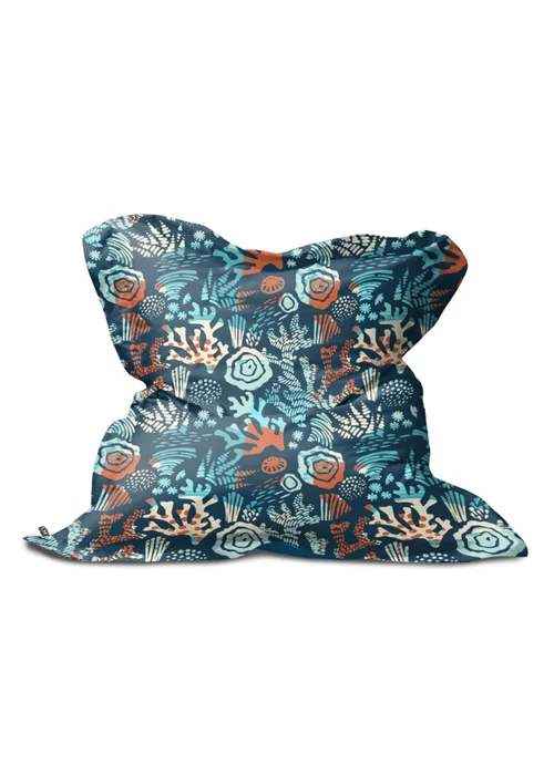 rucomfy Indoor/Outdoor Extra Large Squashy Squarbie Sea Breeze Beanbag - One Size Image 2