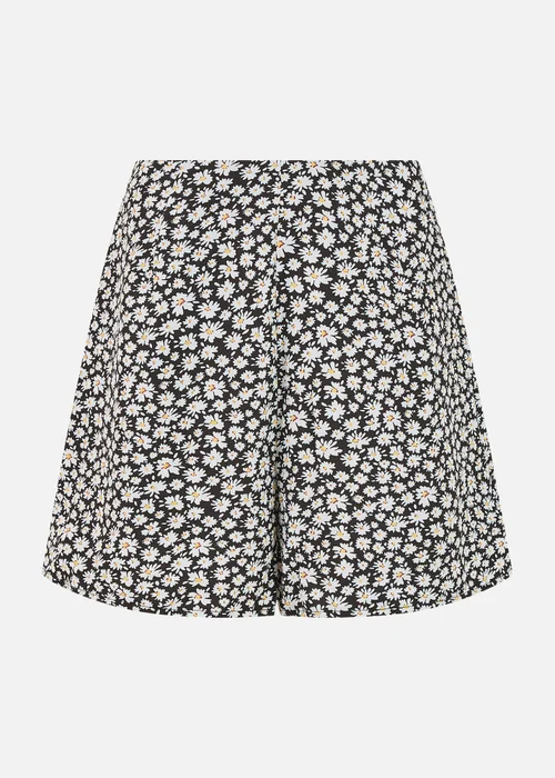 Mela Black Daisy Print Skater Shorts With Pockets - 8 Image 3