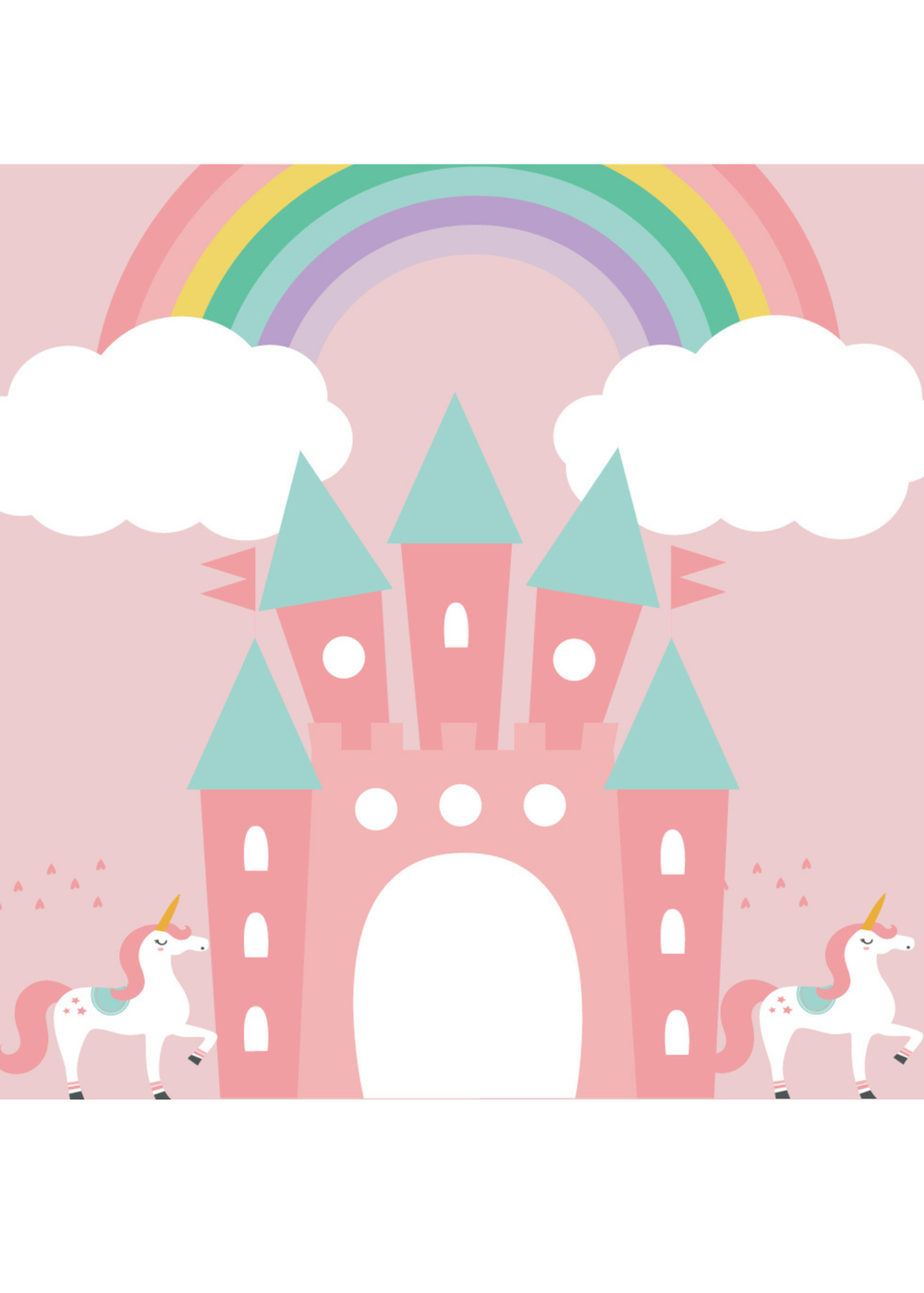 rucomfy Printed Kids Medium Unicorn Castle Beanbag - One Size Image 3