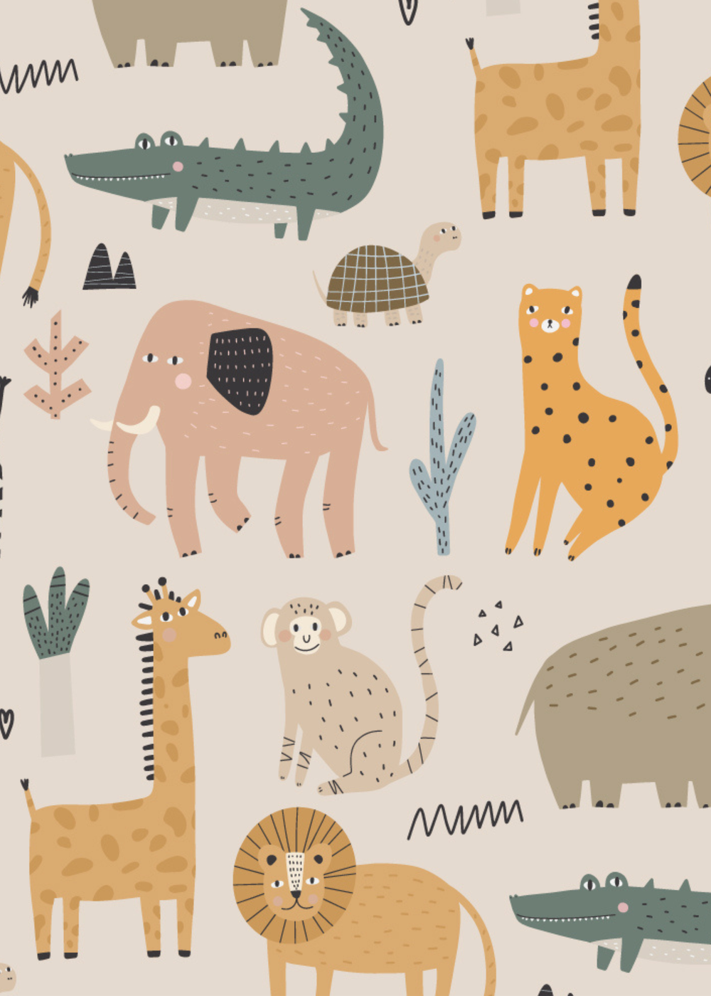 rucomfy Printed Kids Snuggle Chair Safari Friends Beanbag - One Size Image 4
