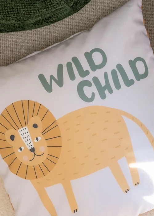 rucomfy Printed Kids Floor Cushion Safari Lion Beanbag - One Size Image 3