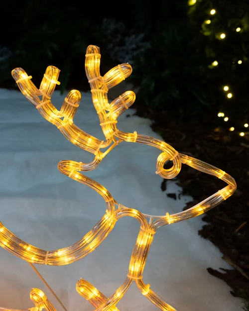 WeRChristmas White Santa Sleigh Reindeer Led Rope Light Silhouette 156 Cm - No Size Image 4