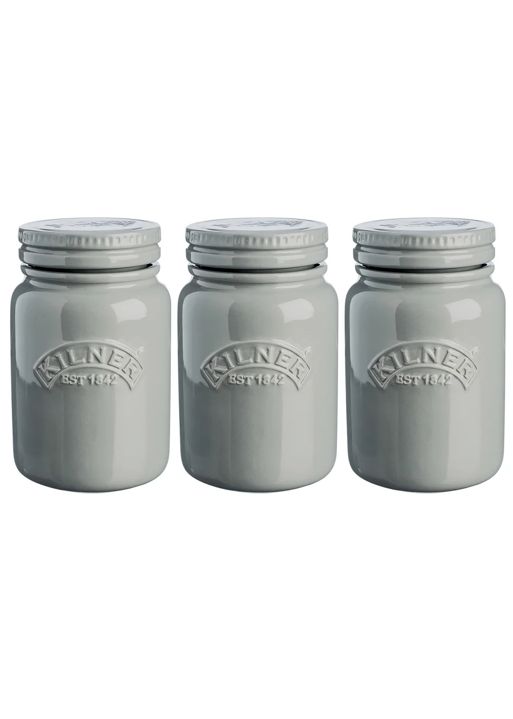 Kilner Set of 3 Ceramic Storage Jars Morning Mist - One Size Image 1
