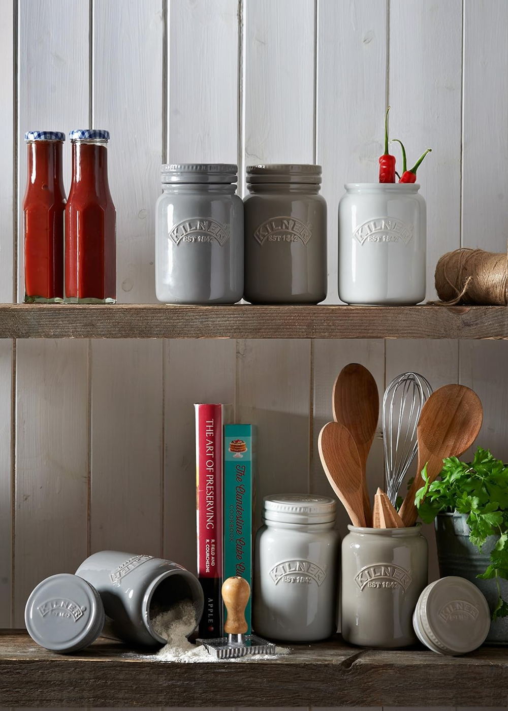 Kilner Set of 3 Ceramic Storage Jars Morning Mist - One Size Image 2