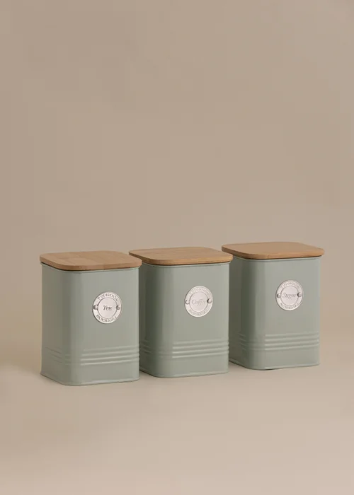 Typhoon Living Squircle Set of 3 Tea, Coffee, Sugar Storage Canisters (1.3 ltr) - One Size Image 4