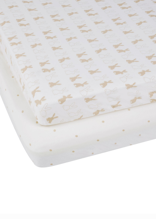 Ickle Bubba Cream Fitted Cot Bed Sheets 2 Pack - 70 X 140 Image 3