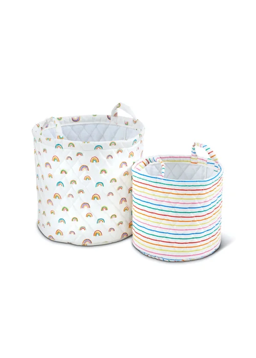 Ickle Bubba White Storage Baskets Rainbow Dreams 2 Pack - One Size Image 1