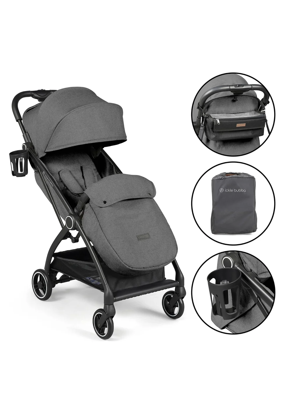 Ickle Bubba Grey Aries Prime Autofold Stroller - One Size Image 4