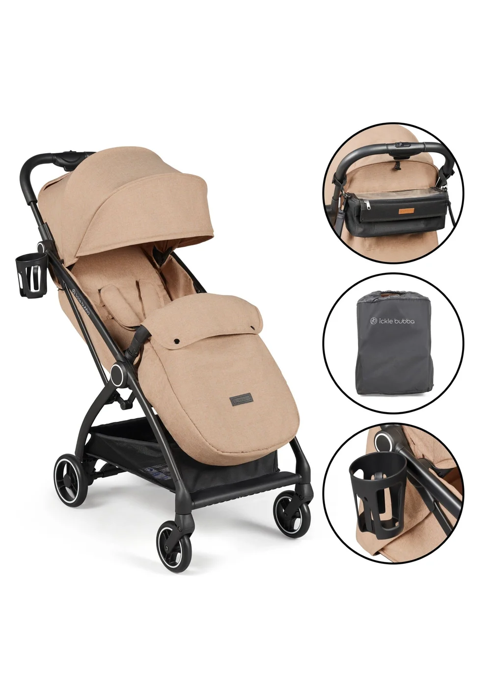 Ickle Bubba Beige Aries Prime Autofold Stroller - One Size Image 4