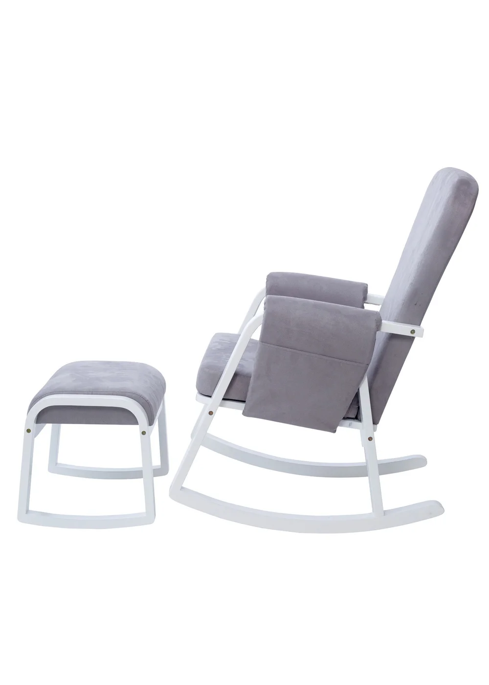 Ickle Bubba Grey Dursley Rocking Chair & Stool - One Size Image 2