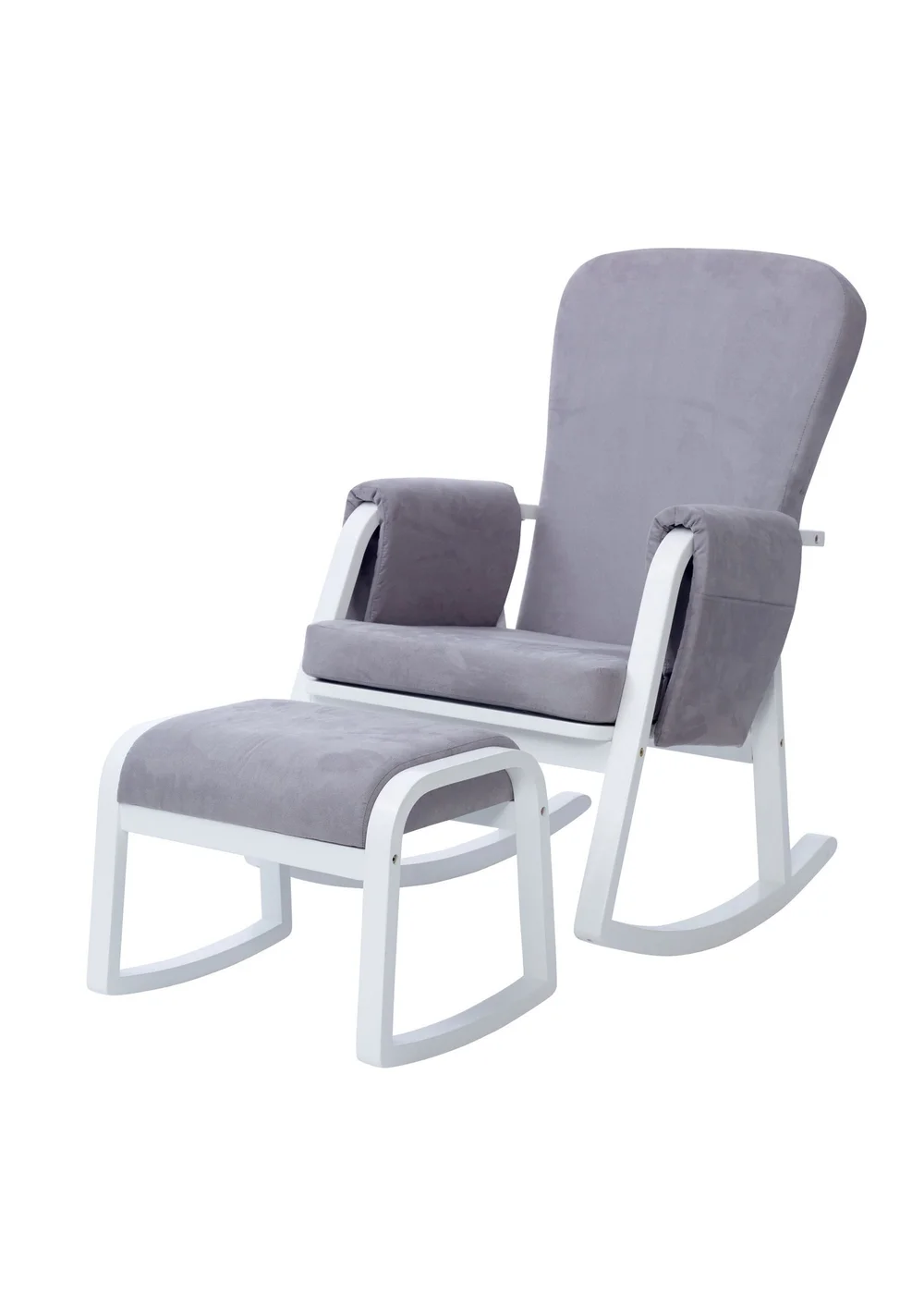 Ickle Bubba Grey Dursley Rocking Chair & Stool - One Size Image 1