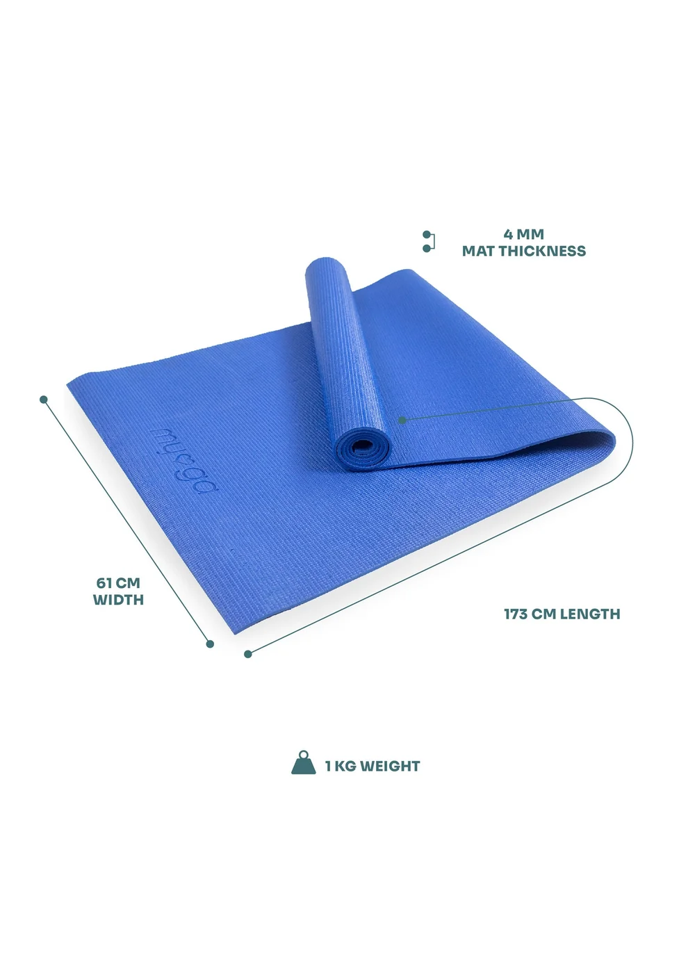 Myga Dark Blue Yoga Mat - No Size Image 3