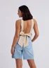 Urban Bliss Beige Linen Blend Tie Back Top - 8 Image 2