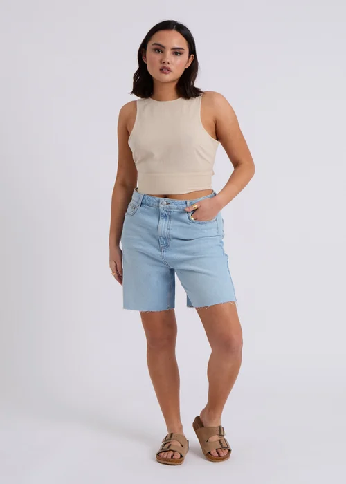 Urban Bliss Beige Linen Blend Tie Back Top - 8 Image 4
