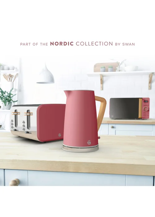 Swan Fuchsia Rose Nordic Style Cordless Kettle (1.7L) - One Size Image 2