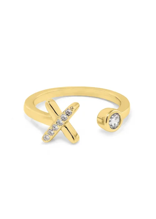 Say It With Gold Kiss Adjustable Ring - One Size Image 1