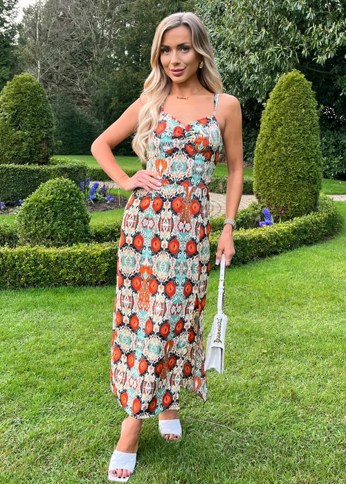 AX Paris Multi Abstract Print Strappy Midi Dress - 8 Image 4