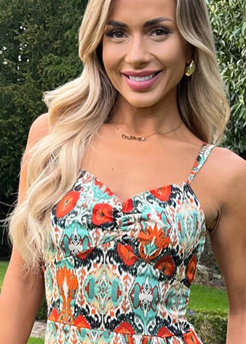 AX Paris Multi Abstract Print Strappy Midi Dress - 8 Image 3