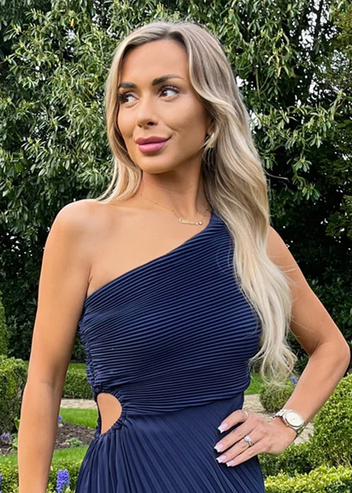 AX Paris Navy One Shoulder Cut Out Pleated Midi Dress - 8 Image 3