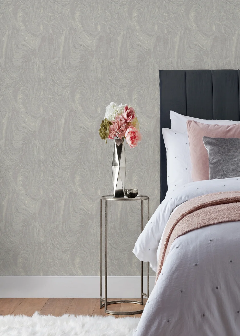 Paoletti Marble Textured Vinyl Wallpaper (53 x 1050cm) - One Size Image 2