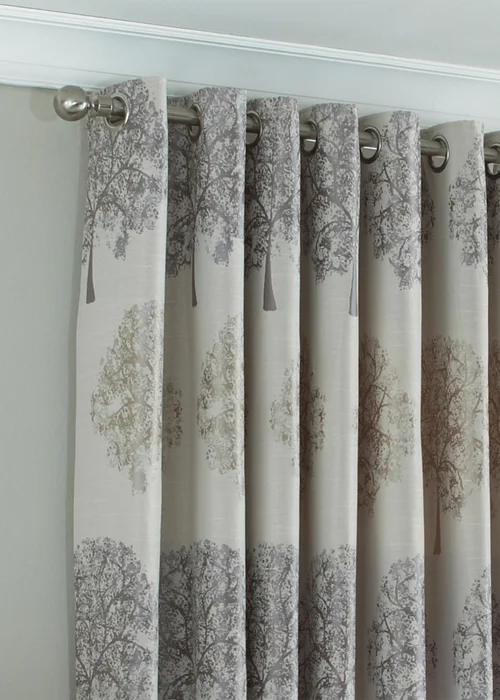 Paoletti Oakdale Motif Eyelet Curtains - 46W X 72D (117x183cm) Image 2
