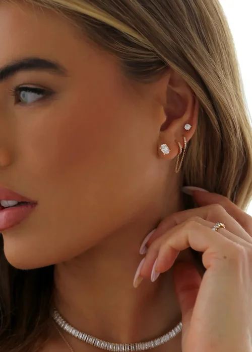 Say It With Gold Oval Gold Earrings - One Size Image 2