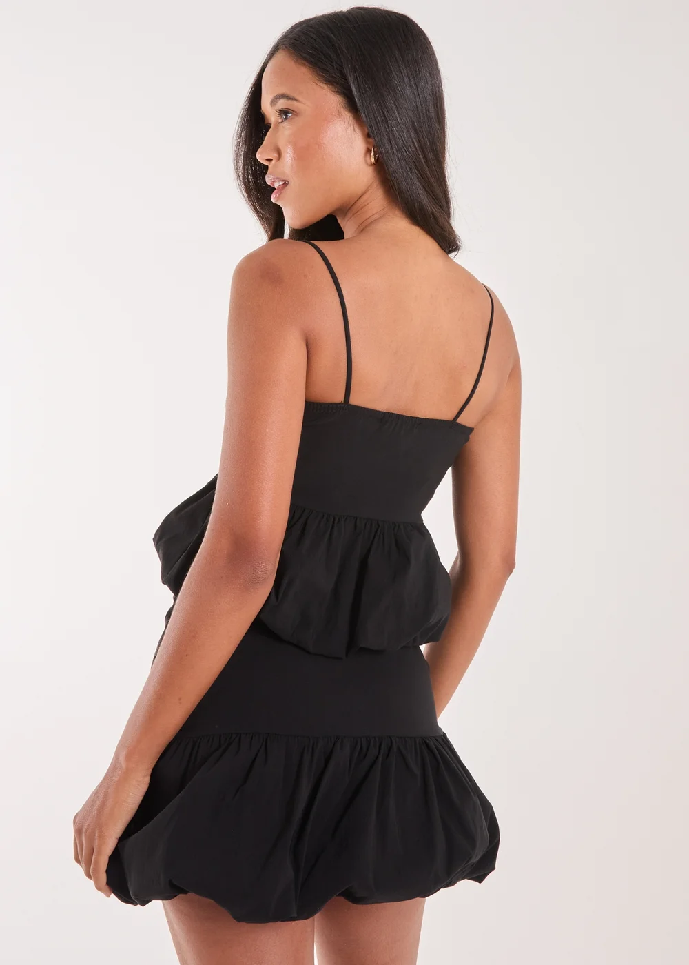 Pink Vanilla Black Bubble Hem Strappy Top - S Image 2