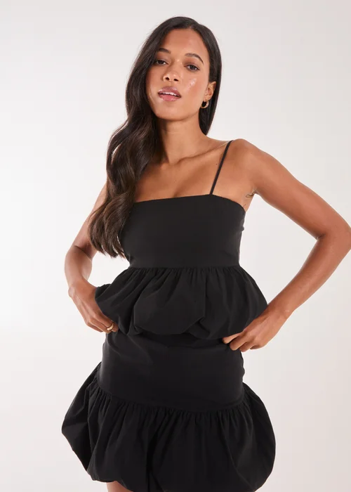 Pink Vanilla Black Bubble Hem Strappy Top - S Image 1