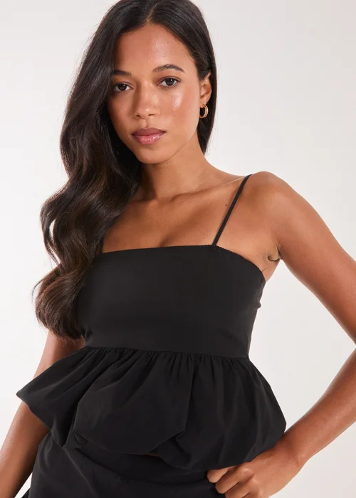 Pink Vanilla Black Bubble Hem Strappy Top - S Image 3