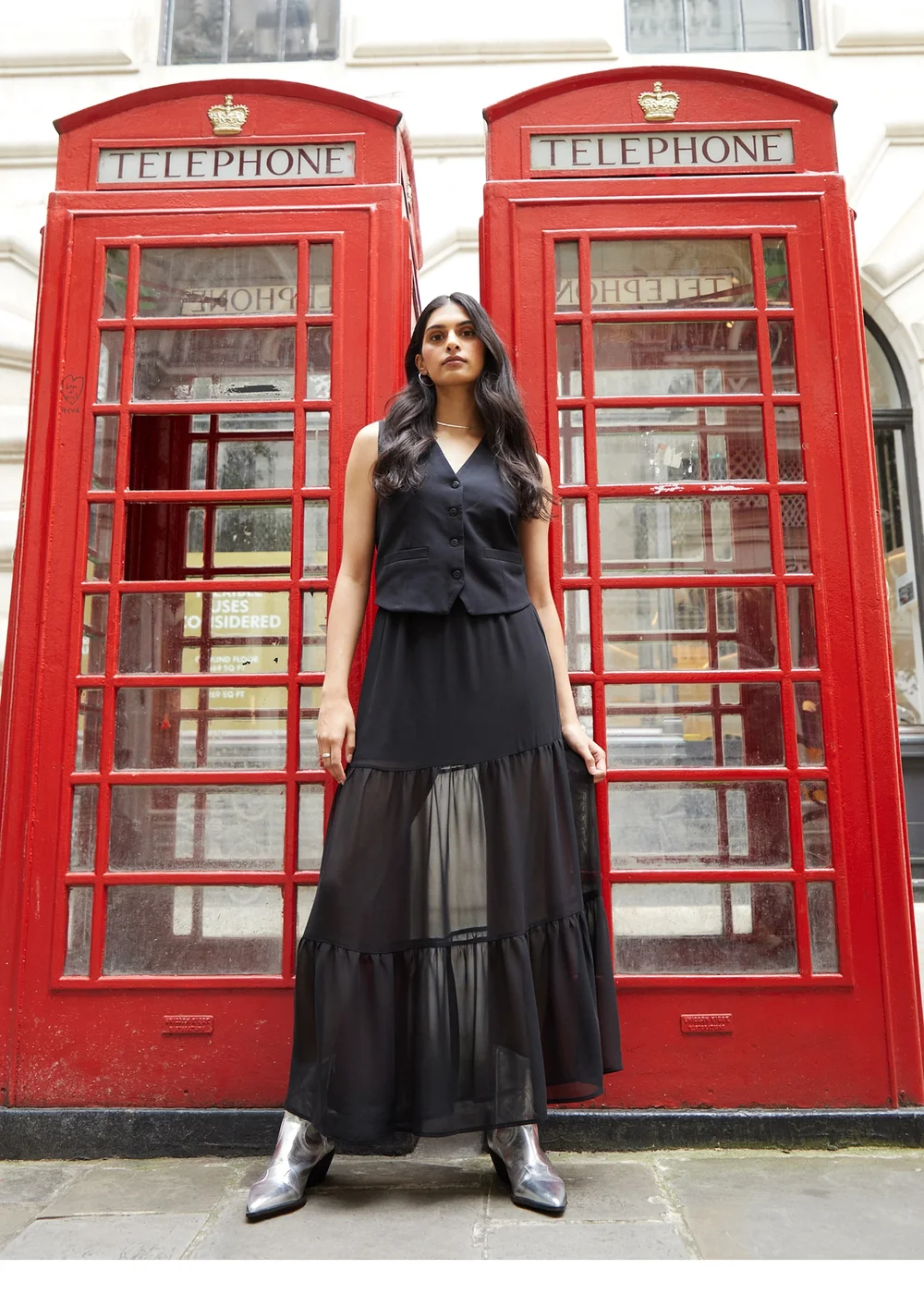 Threadbare Black Alice Tiered Frill Maxi Skirt - Size 8 Image 3